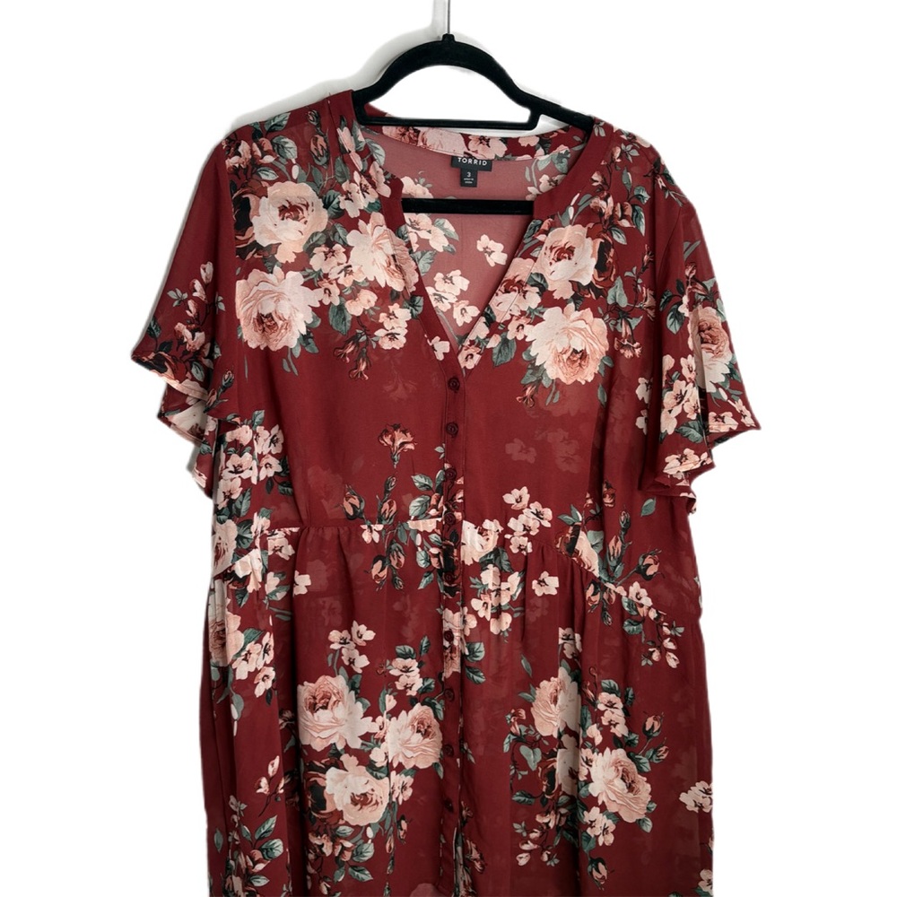 Torrid Lexie Floral Babydoll Tunic size 3 - Picture 10 of 12